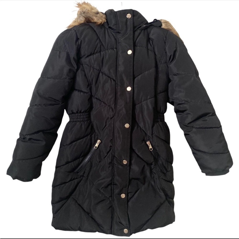 Steve Madden girls black hooded puffer coat